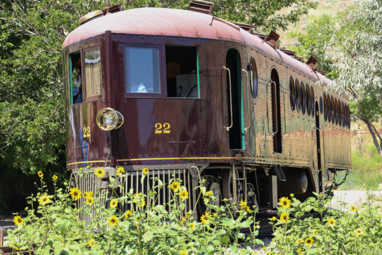 McKeen Motor Car rounding a curve